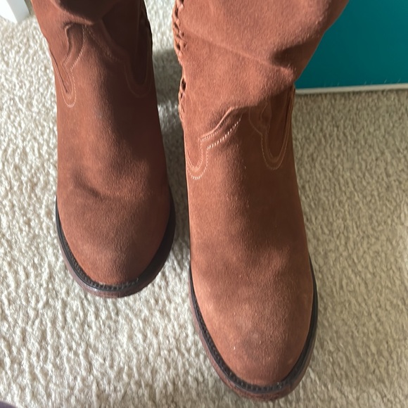 Lane “Plain Jane” Suede Boots in Cognac - Picture 8 of 13